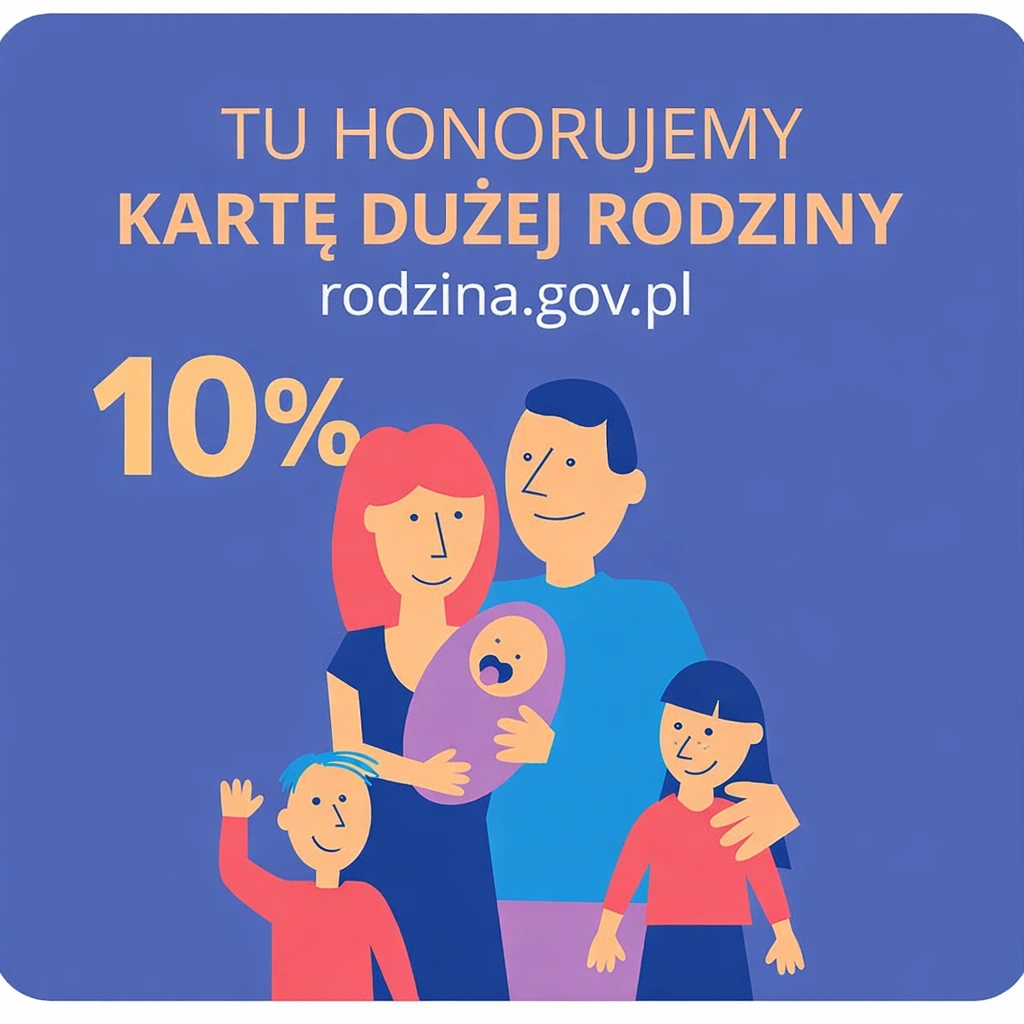 Rodzinny kampervan Karta dużej rodziny 10% od ceny wynajmu
